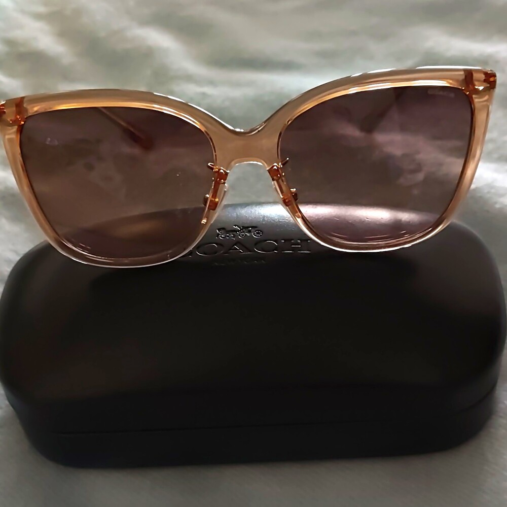 Coach HC 816 Women Square Oversized Sunglasses Brown Frame Brown Gradient UV400